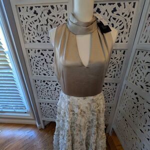 NWT White House Black Market Beige Halter Dress NWT Sz 10